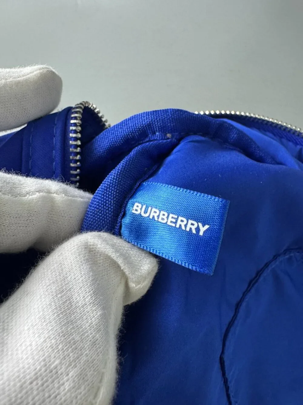 Blue Burberry Toiletry Cosmetic Pouch Travel Case Bag with Handle ~ Royal Blue